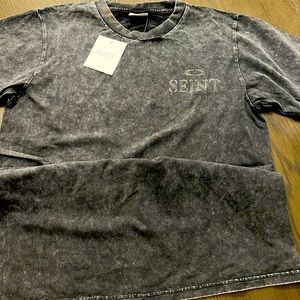 SEINT Tee. NWT. Black distressed. Super cute!